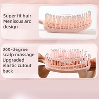 Peigne de massage du cuir chevelu avec logo personnalisé Brosse à évent démêlée creuse Cheveux duveteux pour cheveux humides et secs Brosse à double usage Brosse à vagues incurvées