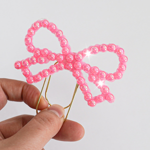 Cadeaux artisanaux promotionnels, nœud rose, fournitures de papeterie, marque-page, nœud papillon, nœud décoratif coloré pour cadeau - Product Image 2