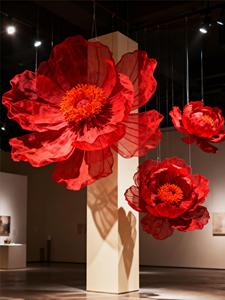 Flores Gigantes de Alta Gama para Decoración de Tiendas de Bodas, Amapolas Artificiales de <span class=keywords><strong>Seda</strong></span>, Accesorios de Fotografía, Exhibición de Ventanas - Product Image 2