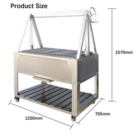 Grille à charbon de bois en acier inoxydable 304, grille à charbon de bois réglable, barbecue extérieur