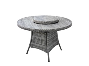 Modern Outdoor Dining <strong>Table</strong> with Durable Aluminum Frame and <strong>Stable</strong> Rattan for Leisure and Entertainment at Home - Product Image 3