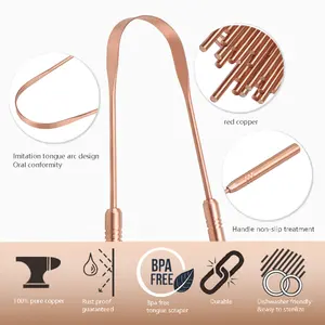 100% Pure Copper Tongue Cleaner Best Selling Oral Care Tongue Scraper Tongue Cleaner Copper Wholesale For Dental Care