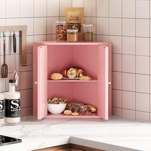 Cross Border Wooden <b>Corner</b> <b>Cabinet</b> <b>Storage</b> Box For Condiments Coffee Cups Bread Pastry Desktop Organizer Bamboo Material - Product Image 4