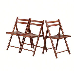 Set di Sedie Pieghevoli Robin in Noce, 4 Pezzi, Elegante Arredamento Salvaspazio per Soggiorno - Product Image 1