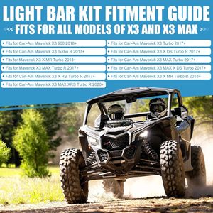 Barre lumineuse LED UTV 12 pouces 60W en gros d'usine avec kit de montage sur <span class=keywords><strong>tour</strong></span> de suspension et interrupteur de câblage pour Can-Am Maverick X3 X3 MAX Pièces tout-terrain - Product Image 2