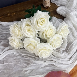 Bouquet di Fiori <span class=keywords><strong>Artificiali</strong></span> Best Seller, Regalo con 9 Rose <span class=keywords><strong>Artificiali</strong></span> da 42cm per San Valentino, Matrimoni, Decorazioni Casa e Negozio - Product Image 5