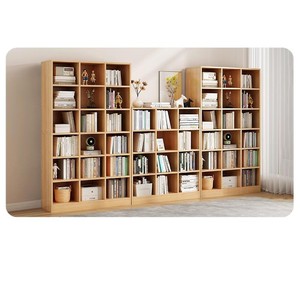 Bibliothèque murale minimaliste moderne en bois pour salon, avec rangement <span class=keywords><strong>et</strong></span> design en treillis, à assembler soi-même - Product Image 6