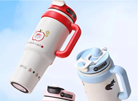 À la mode grande capacité en acier inoxydable 316 isolé double boisson tasse à glace apparence double pailles affaires cadeaux promotionnels 005