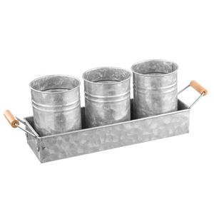 Erba da giardino fioriera Set con vassoio in metallo davanzale per finestre vaso per <span class=keywords><strong>piante</strong></span> con Set di drenaggio per <span class=keywords><strong>piante</strong></span> da esterno o da interno - Product Image 4