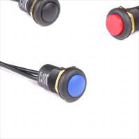 Tombol Tekan Bulat Merah 16mm Berkualitas Tinggi IP67 dengan Kabel, Tahan Air, untuk Mobil, Kapal, dan Yacht