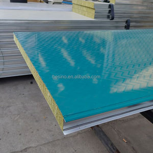 Panneau sandwich mural en laine de roche préfabriqué, panneau sandwich en laine de roche à prix avantageux, revêtement mural en tôle <span class=keywords><strong>d</strong></span>'acier, mur extérieur - Product Image 5