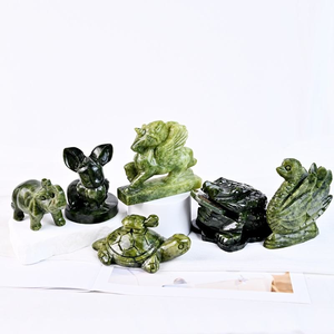 Venta al por Mayor de Piedras Curativas de Cristal Natural Talladas a Mano, Dragón Chino de Jade Xiuyan, Tallado de Cristal para Decoración - Product Image 1