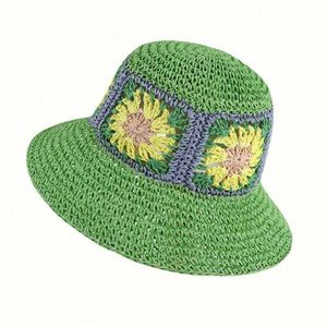 Wholesale Beach Fishing Travel Ski Thin Hand Knit Fisherman's Straw Sun Bucket <b>Hats</b> - Product Image 4