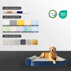 OEM ODM 럭셔리 빨 대형 개 소파 침대 매트 사용자 정의 정형 메모리 폼 애완 동물 침대 쿠션 이동식 커버 - Product Image 2