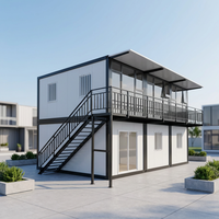 WELLCAMP Bureau Conteneur Blanc Moderne Démontable, Bâtiment Modulaire Préfabriqué, Appartement, Bureau de Chantier Portable, Espace Commercial, Magasin