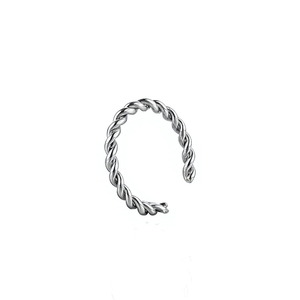 Boucle d'oreille torsadée Amy Amy en argent plaqué pour femme, sans perçage, clip d'oreille hélix, cadeau tendance pour tous les jours - Product Image 3