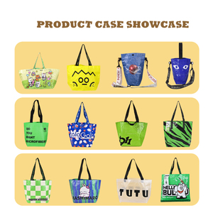 Gerecycled Custom Logo Formaat Kleur Gelamineerd Eco Carry Shopping Tote Geweven Tas Met Dubbele Handgrepen - Product Image 2