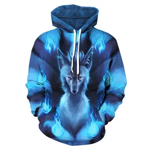 Toptan hoodies ceket çift mürekkep-2021 yeni ürün aslan dijital baskı çift aynı stil kapüşonlu kazak kazak sonbahar uzun kollu gevşek ceket