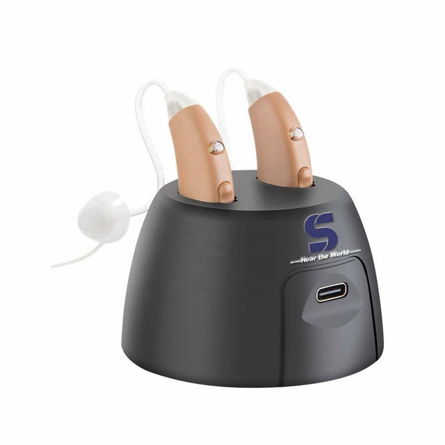 BTE Ear Aids Rechargeable with Charging Base Invisible Wearing Ear Aids Ready to Wear Modular Ear Aids OTC Hot Sell