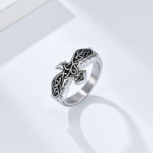 Eagle Titanium Steel <b>Ring</b> <b>Celtic</b> Knot Design Unisex Fashion Jewelry Gift Stainless Steel Gold Black Silver Color Options - Product Image 3