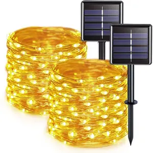 Solar String Lights, Waterproof Outdoor Solar Lights with 8 Lighting Modes for Tree Christmas Wedding Party Decorations Garden