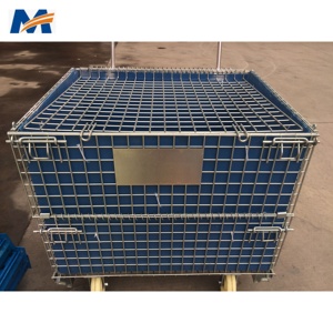 <span class=keywords><strong>Cage</strong></span> de stockage de marchandises pliable et empilable en acier galvanisé robuste - Product Image 4