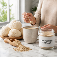 Poudre d'extrait de champignon Crinière de lion à formule personnalisée - Extraction par solvant 10%-50% Polysaccharides - Suppléments sous marque privée