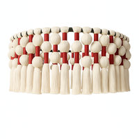 Kit de bricolage en macramé de forme ronde surdimensionnée de marque privée en gros Décoration de lampe bohème pour les grands espaces publics