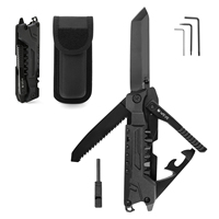 Couteau multifonction Xhandle MT-35 20-en-1 avec lame sablée 7Cr17, embout, allume-feu, sifflet, scie, barre de levier, EDC, survie, ouvre-bouteille
