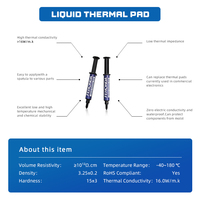 Fehonda - Almohadilla Térmica de Silicona Líquida de 16 W, 7 g, 12 g, 18 g, Masilla Térmica para Ordenador, PC, Portátil