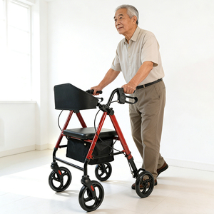 Déambulateur pliable en aluminium avec siège, hauteur réglable, aide à la mobilité pour personnes âgées |   Fabricant certifié CE ISO - Product Image 2