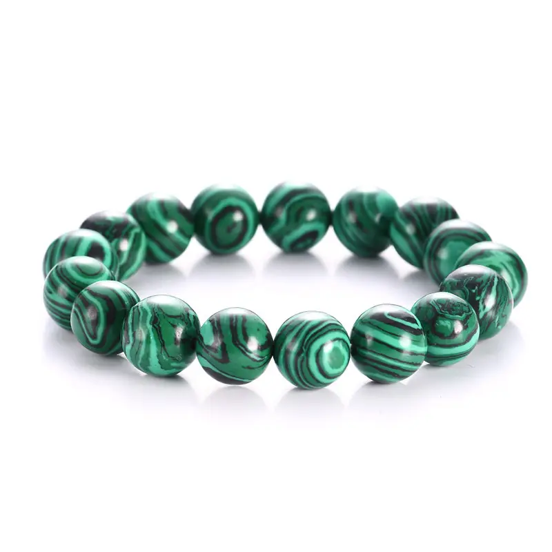 In Stock Natural Malachite Round Beads Bracelet Buddhist Beads Green Malachite Bracelet