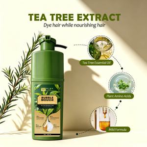 Shampoo Colorante Professionale in Mousse 420ml con Tea Tree per Colorazione Rapida in <span class=keywords><strong>5</strong></span> Minuti e Copertura dei Capelli Bianchi, Etichetta Privata - Product Image 2