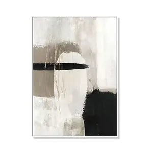 Modern Floater Framed Handmade Abstract Wall Art Canvas Oil Painting for Home Decoration