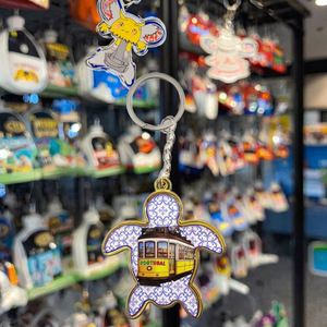 Vintage Style Metal Alloy Ring Keychains Portugal Rooster Turtle Design UV Offset Printing Cartoon Style <b>Gift</b> Keychains for Sale - Product Image 1