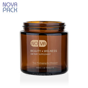 60ml 100ml 120ml verre ambré droit capsule de vitamine bocal à large bouche pots à crème d'<span class=keywords><strong>argile</strong></span> 4oz pots à gommage de beurre pour le corps cosmétique - Product Image 5