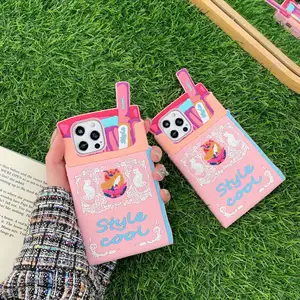 Fashion Cute Pink Girl Magic Cigarette Box Soft Silicone Shockproof Phone Case For iphone 12 Pro Max