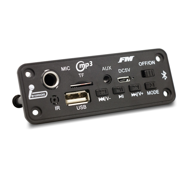 DC 5V 5.0 MP3 Decoder Board with 6W Amplifier Support Call Recording 6.5mm USB TF FM Plastic Car Speaker Module for MP3 Players