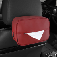 Distributeur de mouchoirs en cuir de luxe pour voiture, boîte à serviettes antidérapante pour l'intérieur du véhicule, installation facile, organisateur de voiture