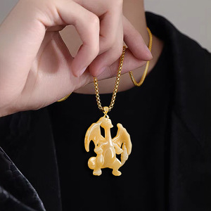 Natuurlijke Jadeiet Verwarmde Gele Jadeiet Charizard Jade Hanger Sieraden Unisex Geschenk Van Taxatie Certificaat D1087 - Product Image 1