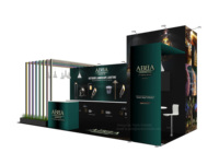 Stan Pameran Modular Kain Tension Mudah Dirangkai, Logo Dapat Disesuaikan untuk Peralatan Pameran Dagang dan Periklanan