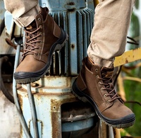 Chaussures de sécurité antidérapantes, imperméables, légères, bottes de travail industrielles pour hommes, cuir durable, randonnée, escalade, bottes tactiques