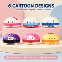 Jouet Squishy en forme de Ravioli de Dessin Animé en Gros, Balle à Presser en PU à Collectionner avec Logo Couleur Personnalisé et Boîte de Présentation pour la Vente au Détail