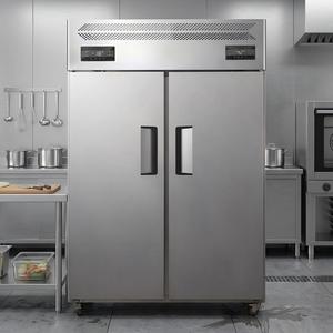 Commercial 2 Door Upright Refrigerator Freezer Stainless Steel Dual Temperature Chiller Cabinet for Restaurant Storage Dual Temp - Product Image 4