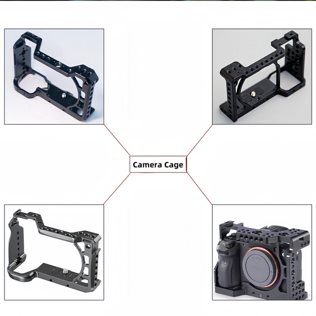 CNC Machining Wire EDM Camera Metal Frame Accessory Part Protective Shell Factory OEM Custom Action DSLR Camera Mount Rabbit