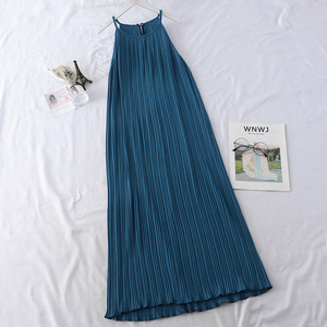 Elegante Vestido Largo de Verano para Mujer con Cuello Halter sin Mangas, Estilo <span class=keywords><strong>Princesa</strong></span>, Espalda Descubierta, Plisado, Novedad de Temporada, Falda Larga de Moda para Fiestas - Product Image 6