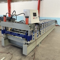Machine automatique de formage de tuiles de toiture trapézoïdales à double couche 840-900, machine de fabrication de tôles de toiture profilées IBR, GI PPGI