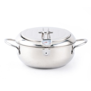 Jingyuantai — casseroles et poêles à frites sarten en acier inoxydable 201/304, OEM/ODM, avec égouttoir d'huile et thermomètre, meilleure vente - Product Image 2