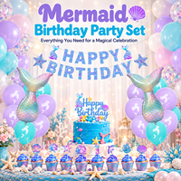 Ensemble de ballons sirène personnalisés, décorations de fête sur le thème de l'océan, ballons en feuille d'aluminium en forme de queue de sirène, ballons en latex pour fille