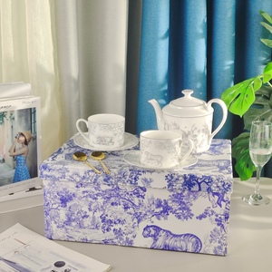 Service à thé en porcelaine fine gris tigre série D, luxe exquis, écologique, pour la vente en gros - Product Image 1